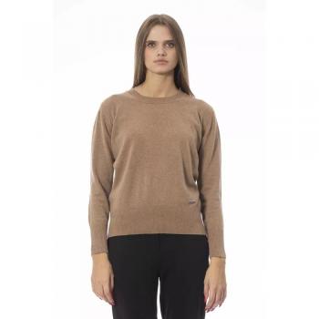 Baldinini Trend Beige Wool-Cashmere Crew Neck Sweater for Women, Size M (IT42)