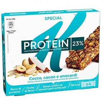 Kellogg's Barritas Special K Proteínas Chocolate, Coco  and Anacardo - 2 Paquetes de 4 barritas - Total: 896 gr