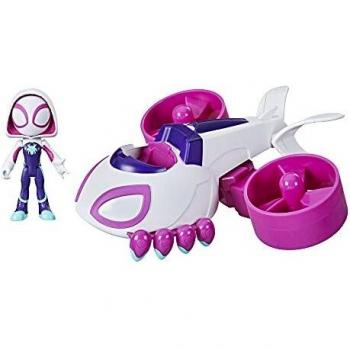 SPIDEY AND HIS AMAZING FRIENDS Marvel Ghost-cóptero Change 'N Go y Figura de Ghost-Spider de 10 cm - Vehículo 2 en 1 - Edad: 3+