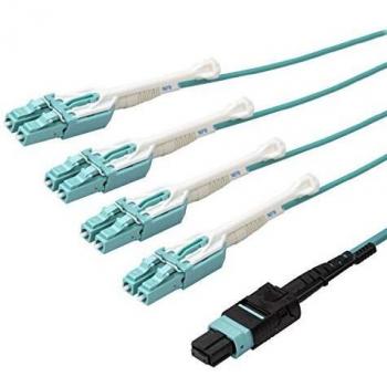 StarTech.com MTP to LC Breakout Cable - 30 ft / 10m - OM3 Multimode - 40Gb - Pull Tab - Plenum - MPO / MTP Connector - Fiber Optic Cable