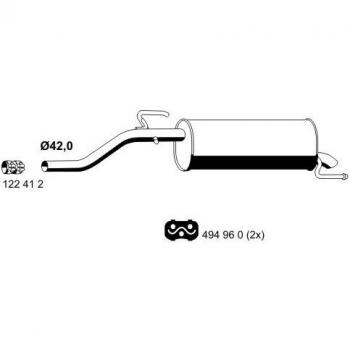 Silenciador trasero ERNST 012164 para Opel Corsa D 3/5 puertas