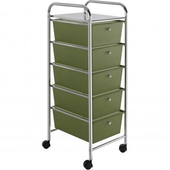 Carrito rainbow style 5 cajones 33x39x95 cm verde