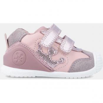 Zapatillas Biomecanics de bebé niña tipo running en piel con doble cierre adherente