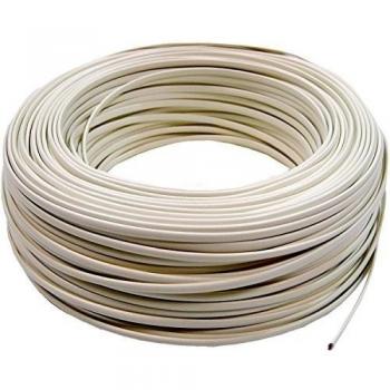 BeMatik - Bobina Cable Telefónico Flexible 4-Hilos Marfil