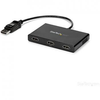 Adaptador Multimonitor 3 Puertos HDMI - Hub MST de DisplayPort 1.2 a 3x HDMI - Soporte Triple 1080p - Modo Extendido o Clonado para Windows