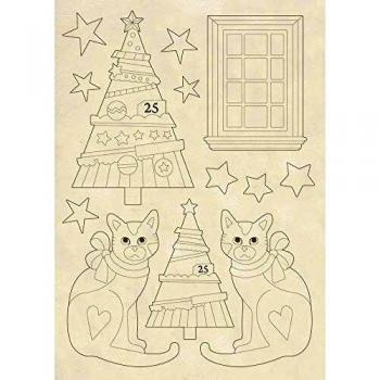 FORMAS MADERA 21x14 CM ÁRBOL Y GATOS