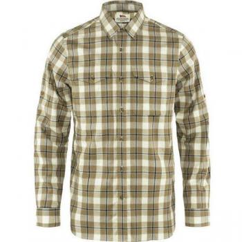 Camisa Fjällräven Singi Flannel verde, manga larga, tamaño M