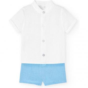 Conjunto de bebé niño Boboli con camisa de cuello mao y short
