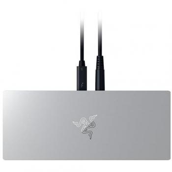 Razer Thunderbolt 5 Dock - Estación de Acoplamiento y Hub USB 11 en 1 con Soporte para Triple Pantalla 4K a 144 Hz, M.2, 140W PD, Color Mercurio