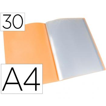 Carpeta Liderpapel escaparate 30 fundas polipropileno DIN A4 naranja fluor opaco