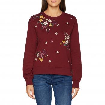 Only Onlwhitney Emb L/s O-Neck Swt, suéter para Mujer, Rojo