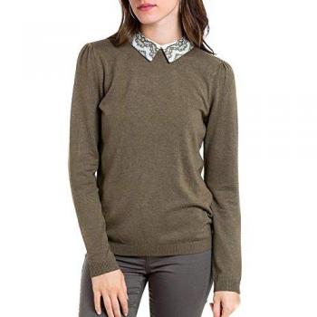 Naf Naf Jersey Verde Cuello Camisa Mujer XL Verde