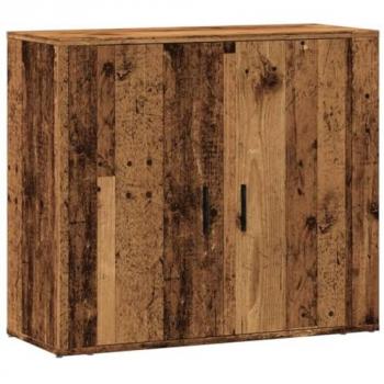 Aparador de madera de ingeniería envejecida 80x33x70 cm, marrón, armario de almacenaje, mueble aparador, armario bufé