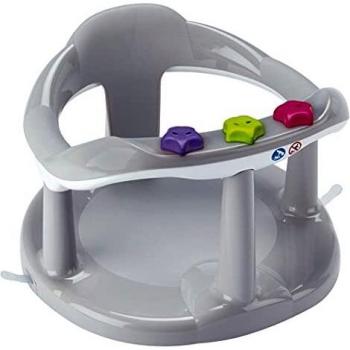 Asiento para Bebés ThermoBaby Bath Ring Aquababy Gris - Asiento de baño para bebés, diseño ergonómico, material antideslizante, adecuado para bebés de 6 a 12 meses, fácil de instalar y quitar,