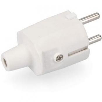 Clavija de goma blanca retractilada para exterior 10/16A IP44 de alta resistencia