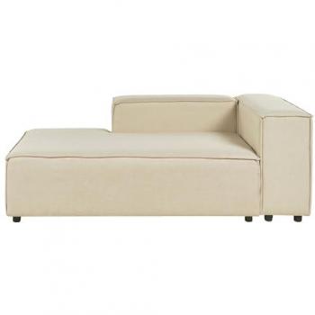 Chaise Lounge Beige Tapicería Lino Patas Negras Derecho Modelo Aprica