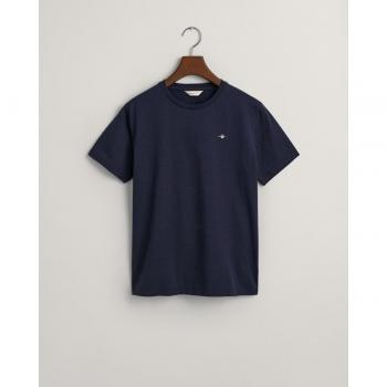 Camiseta de Manga Corta Gant Unisex para Niños con Logo Frontal, Modelo Shield, Color Marino, Talla 13/14 años (158/164 cm), Casual, Algodón