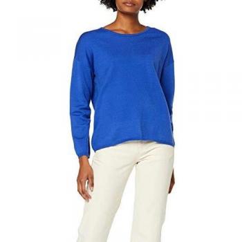 SELECTED FEMME Slfminna LS Knit O-Neck suéter, Azul