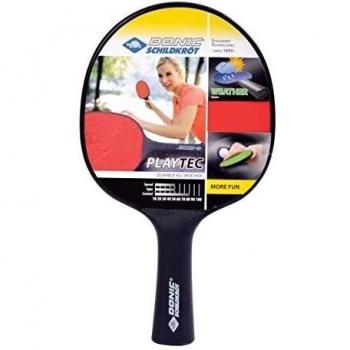 Donic-Schildkröt TT-Schläger Playtec Kunststoff und Outdoor Wetterfest - Pala de ping pong, color gris / rojo, talla Talla única