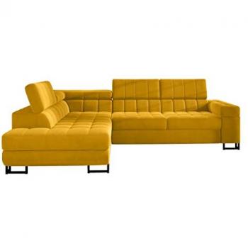 Sofá rinconero Comfivo 232, Uttario Velvet 2959, con función de descanso y caja de ropa de cama, 271x203x71cm