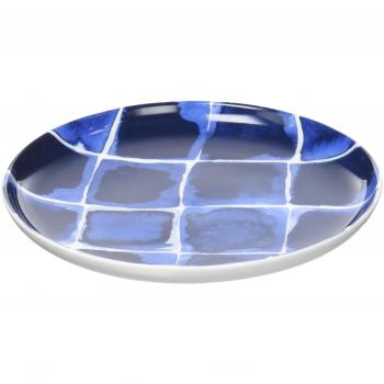 R2S Plato para tapete (15,5 cm), Porcelana de Ceniza de Hueso, Blanco/Azul, 15.5 x 15.5 x 2 cm