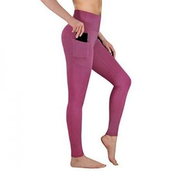 Gimdumasa Pantalón Deportivo de Mujer Cintura Alta Leggings Mallas para Running Training Fitness Estiramiento Yoga y Pilates GI188