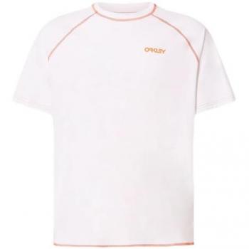 Camiseta de Protección Oakley Fingerprint Rashguard Manga Corta Blanca - Talla M para Hombre
