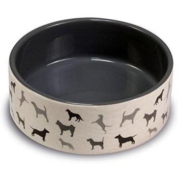 ARQUIVET Comedero o Bebedero de cerámica para Perros y Gatos - Antideslizante - Cuenco para Mascotas - Recipiente Comida para Animales - Plato alimentador para Perros y Gatos - 12 cm