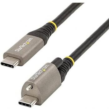 StarTech.com Cable de 1m USB-C con Tornillo Superior de Fijación -10Gbps - Cable Tipo C USB 3.1/3.2 Gen 2 - con Carga por Entrega de Alimentación PD de 100W