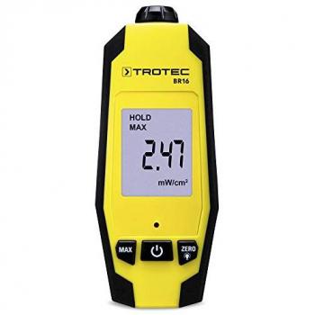 TROTEC BR16 Indicador de microondas - Dispositivo de medición, detección de radiación electromagnética, rango de frecuencia 1 MHz a 10 GHz, pantalla LCD retroiluminada, alerta acústica y visual,