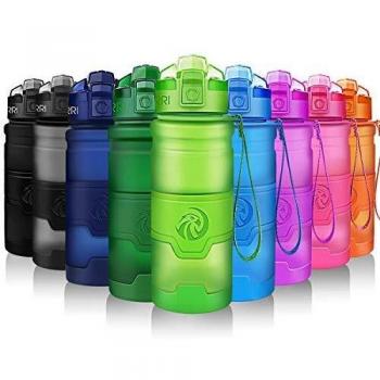 ZORRI Botella de Agua Deportiva - 400ml/500ml/700ml/1000ml sin BPA & a Prueba de Fugas, Reutilizable de plastico tritan, Agua Botellas Ideal con Filtro para niños Adulto, Correr 1-Click Apertura