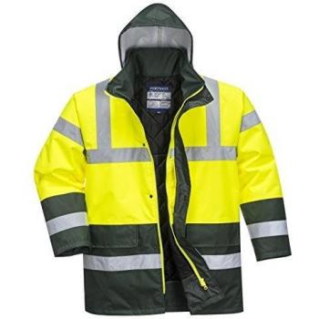 Chaqueta de tráfico bicolor Hi Vis 300D Oxford impermeable S466 Amarillo/Verde 2XL