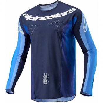 Camiseta de Cross Alpinestars Techstar Pneuma Azul Marino Oscuro-Azul Claro (XL)