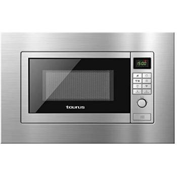 Taurus 970928000 - Microondas digital Elbrus, integrable y de encastre con grill 700 W / 900 W, 9 modos, 9 menús, programable, Quick Start, descongelación por peso, 39x59.5x31.2 cm