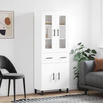Armario alto blanco pulido 69,5x34x180 cm de madera multicapa y contrachapada con acabado brillo