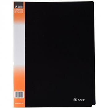 Dohe 91326 - Carpeta 20 fundas, lomo personalizable, color negro