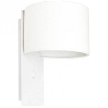 Lámpara de pared Fold blanca con pantalla E27 30cm