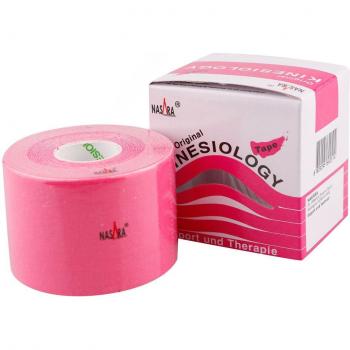 Cinta Kinesiológica Nasara Rosa 5cm x 5m con Dispensador