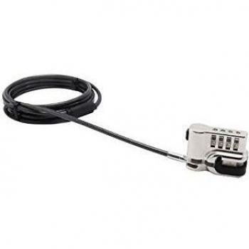 Candado de seguridad DICOTA para Microsoft Surface Go/Pro, cable de 2 m, plata, con combinación numérica y velcro