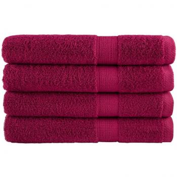 Toallas Premium SOLUND Burdeos 4 piezas 100x200 cm 600gsm