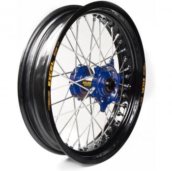 HAAN WHEELS - 61931 : Rueda completa Haan Wheels aro negro 16-3,50 buje azul 1 45150/3/5