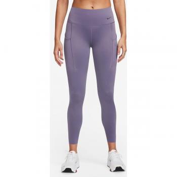 Nike - Malla de mujer Go Nike, Leggings de 7/8 de talle medio, sujeción firme, con bolsillos, color morado, talla M (EU 40-42)