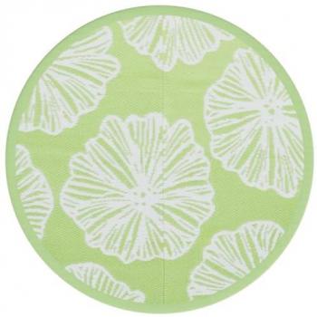 Alfombra de exterior PP Ø120 cm Color Verde claro con patrón de hojas verdes