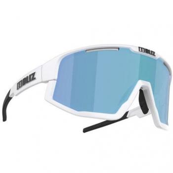 Bliz Fusion Sunglasses - Matt White Frame / Brown with Blue Multi Lens