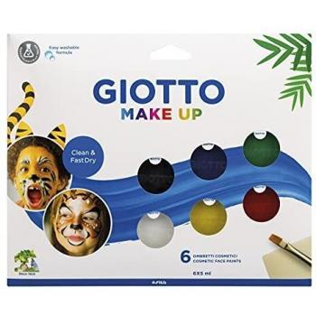 Conjunto de 6 Botes de Pintura Facial Cosmética Giotto, 5ml, Colores Clásicos