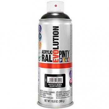 Pintura spray acrílica evolution metalizado 520 cc negro
