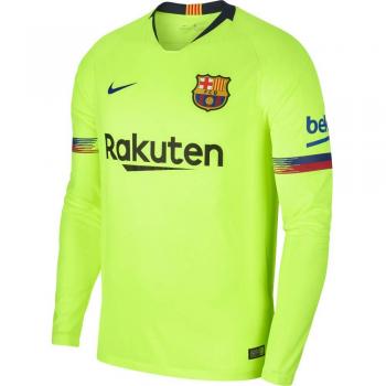 Nike FC Barcelona Breathe Squad Away Manga Larga, Hombre, 919045-703, Volt/Deep Royal Blue, Extra-Large