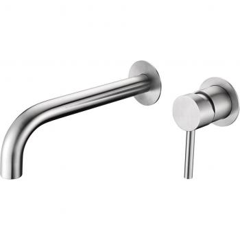 Grifo monomando para lavabo empotrado Moscú Imex - Acero inoxidable S.316, diseño moderno, acabado brillante, instalación empotrada, control de temperatura y caudal con una sola manija