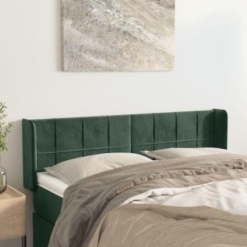 Cabecero de terciopelo verde oscuro 147x16x78/88 cm Vidaxl