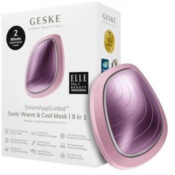 Geske SmartAppGuided Sonic Warm & Cool Mask 9-in-1 Facial Cleansing Device - Pink